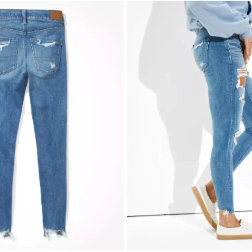 NWT! NEW! American Eagles Outfitter Distressed Blue Jeans Size 10, 12, 14 Only